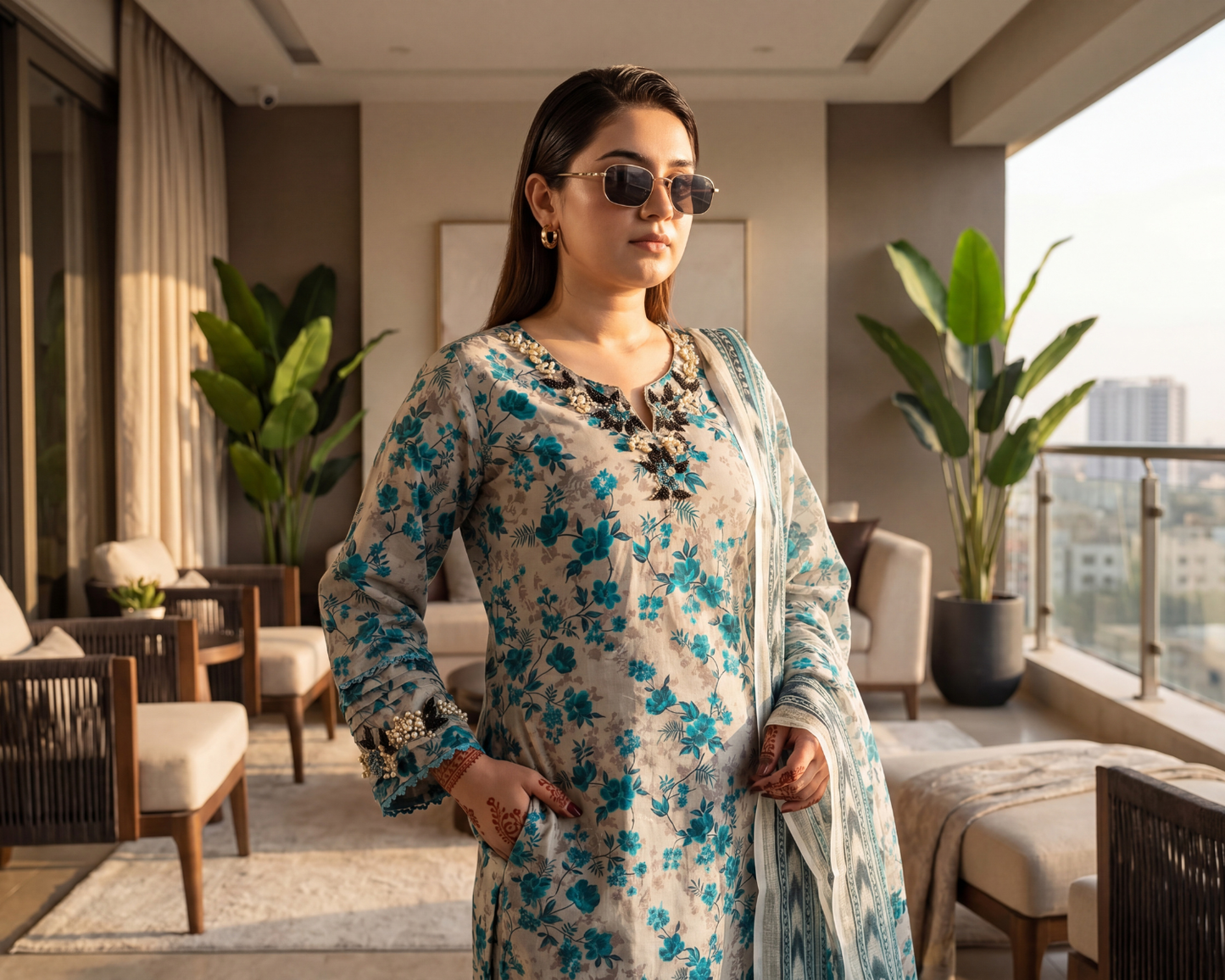 Ivory Serenade Premium Lawn 3-Piece Suit – Embroidered Neckline & Schiffli Cutwork Set