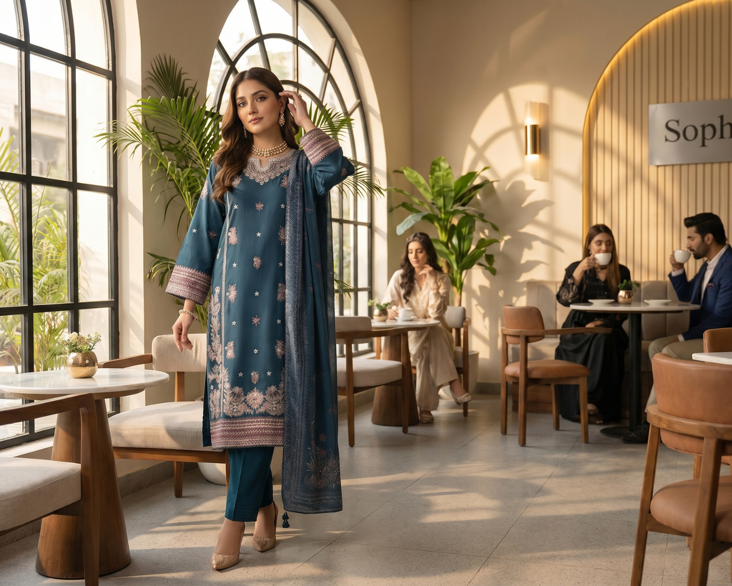 Premium Embroidered 3 Piece Cotton Suit for Women – Luxury Stitched Collection Pakistan