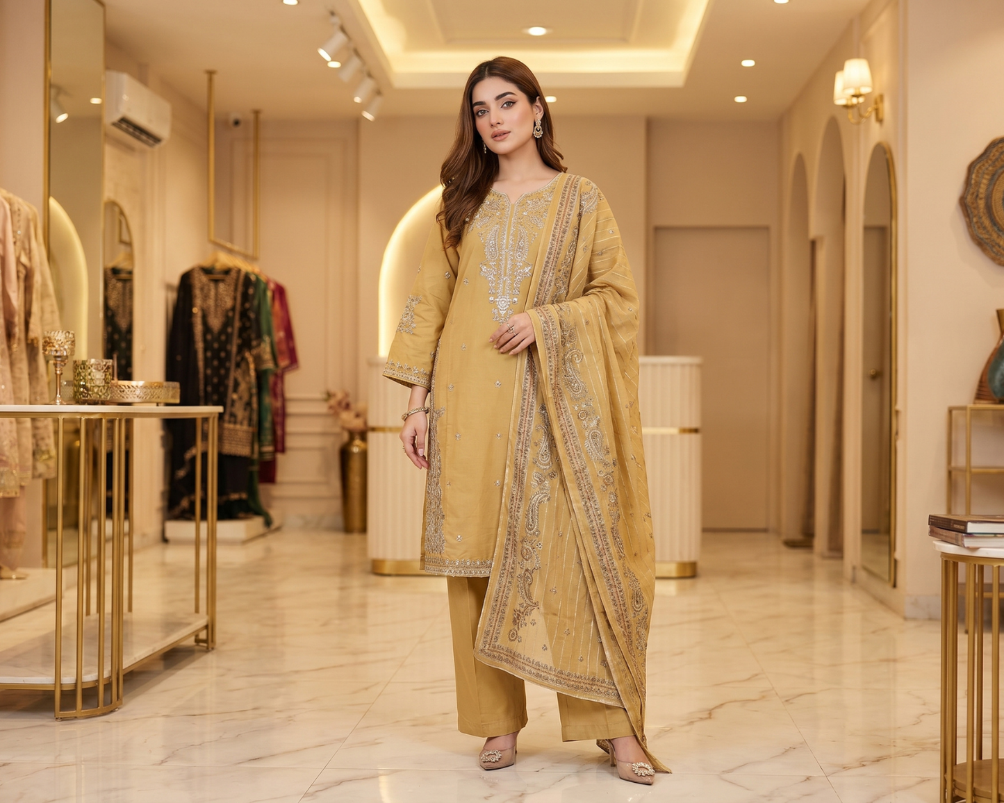 Premium Paisley Embroidered Cotton 3-Piece Suit Collection