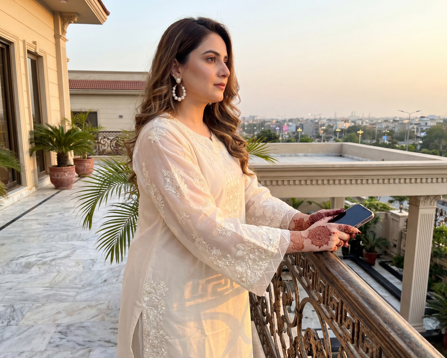 Ivory Grace Chikankari Cotton 2-Piece Suit – Embroidered Kurta & Trouser Set