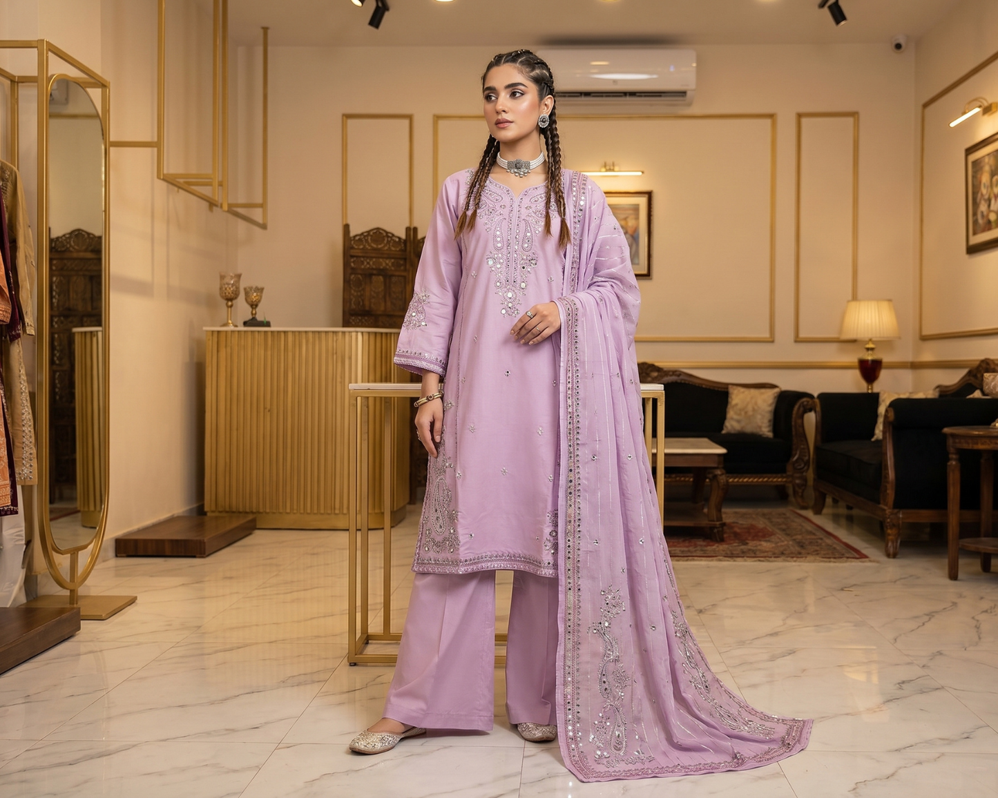 Premium Paisley Embroidered Cotton 3-Piece Suit Collection