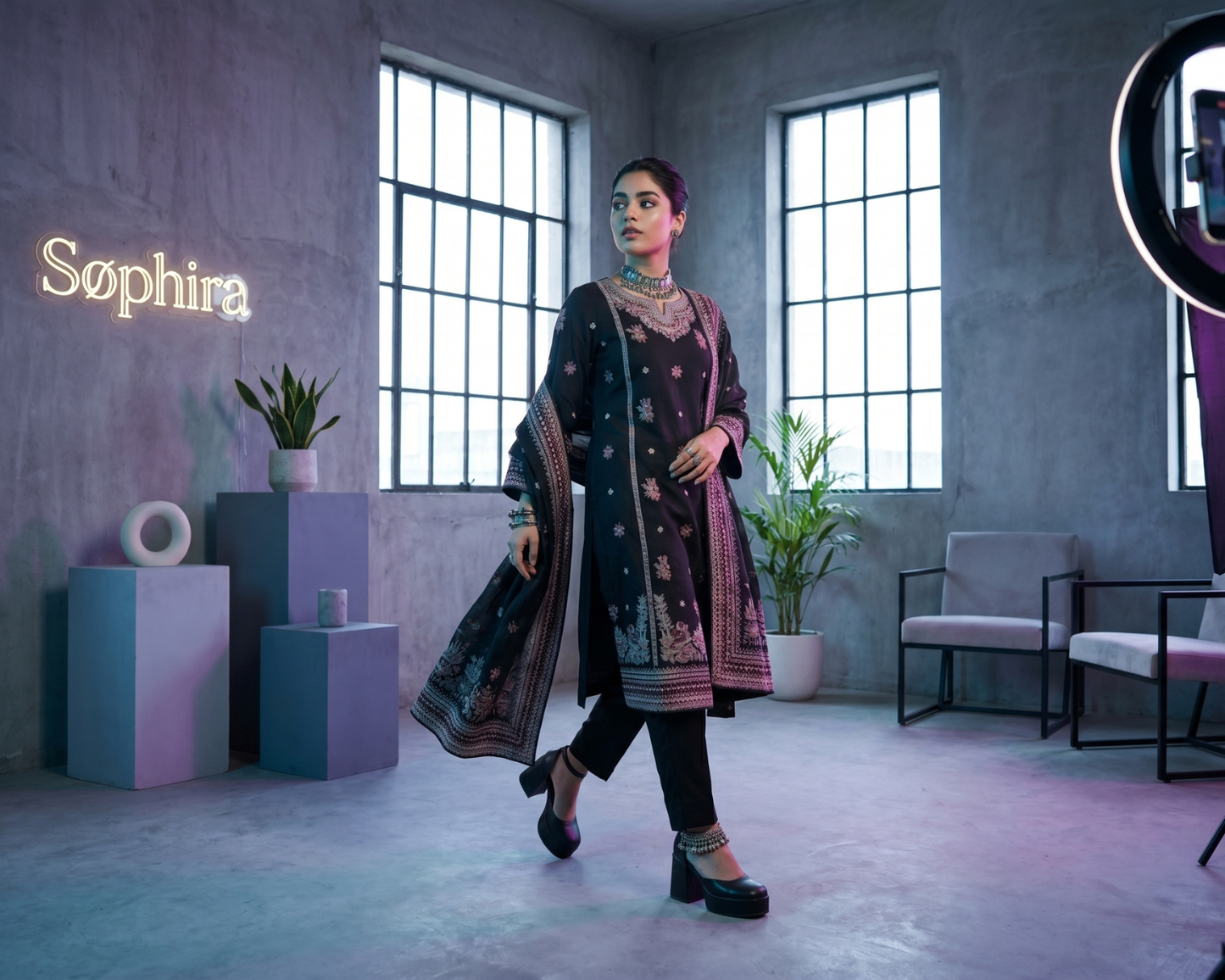 Premium Embroidered 3 Piece Cotton Suit for Women – Luxury Stitched Collection Pakistan