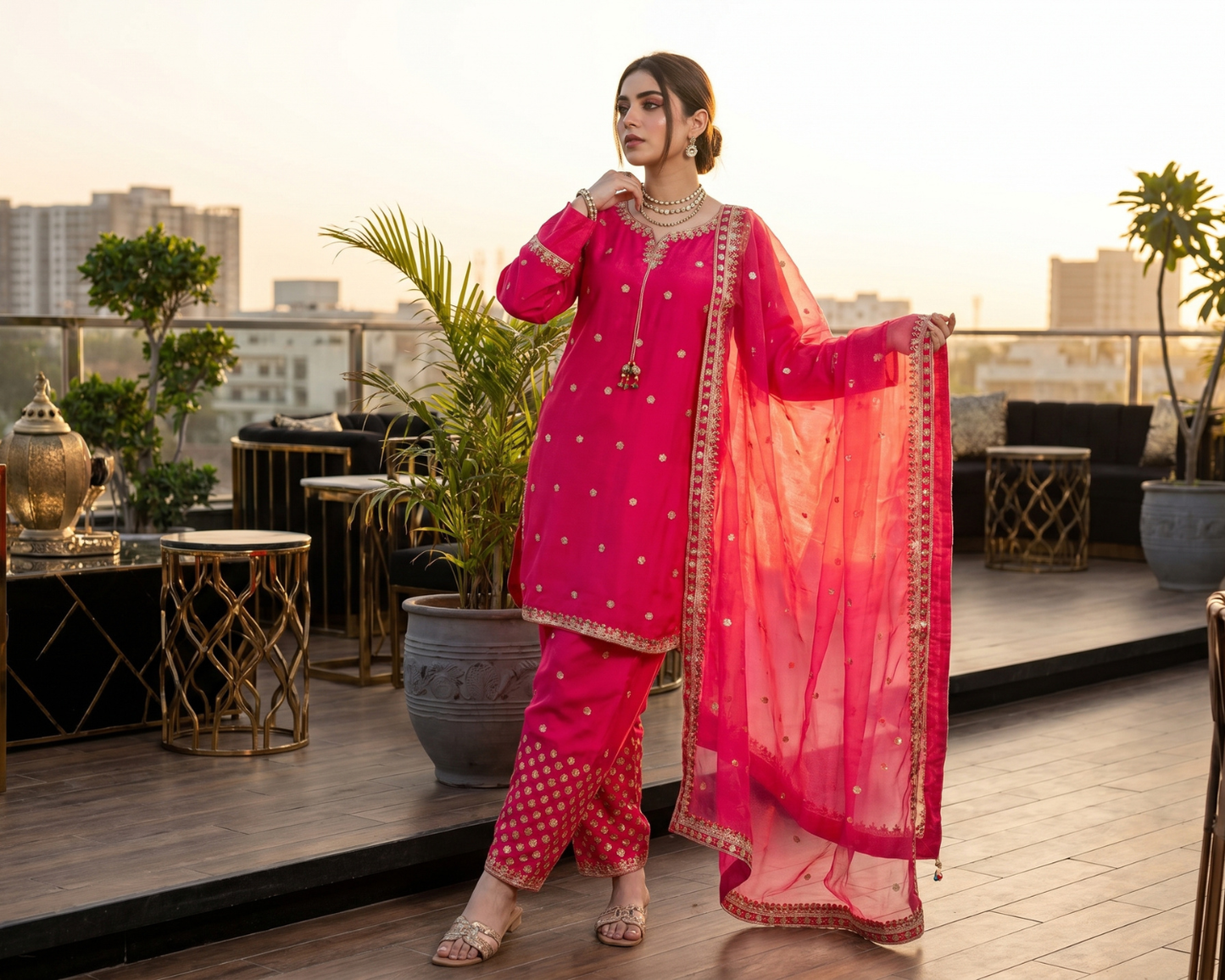 Luxury Raw Silk Embroidered 3-Piece Festive Collection