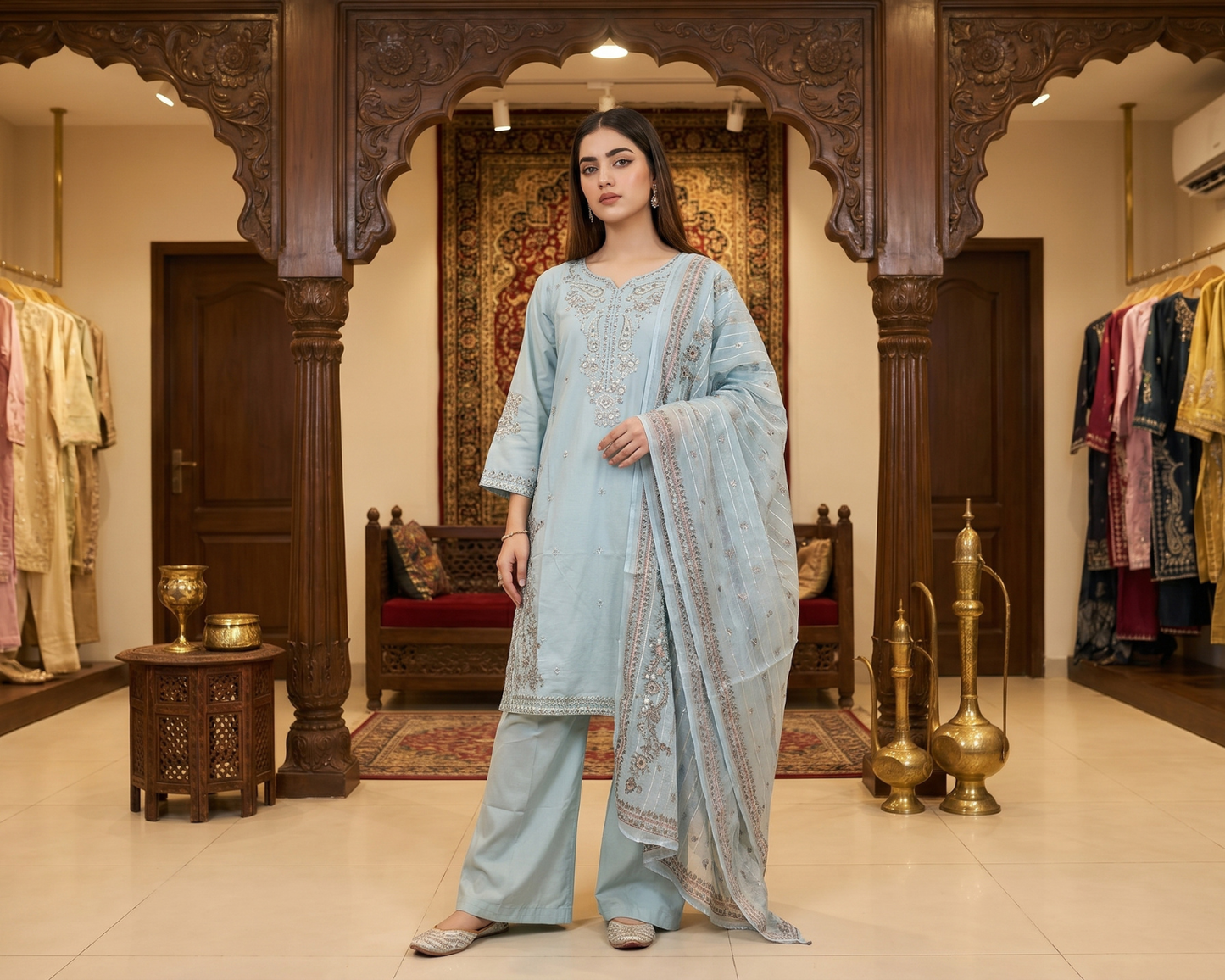 Premium Paisley Embroidered Cotton 3-Piece Suit Collection