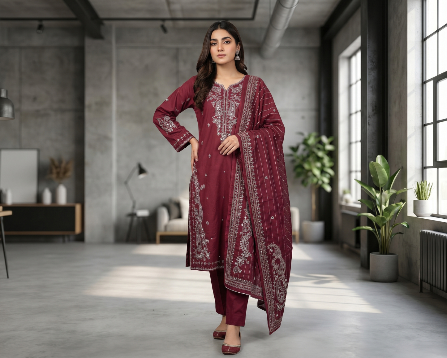 Premium Paisley Embroidered Cotton 3-Piece Suit Collection