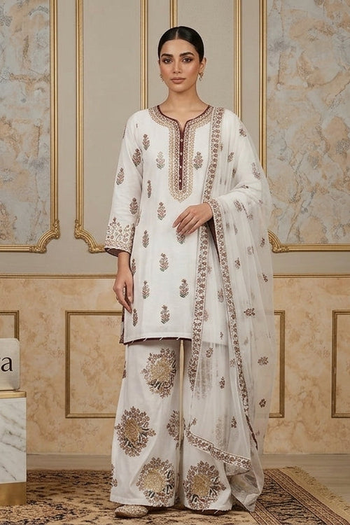 Elegant Handwork Embroidered 3 Piece Suit for Women – Luxury Festive Collection
