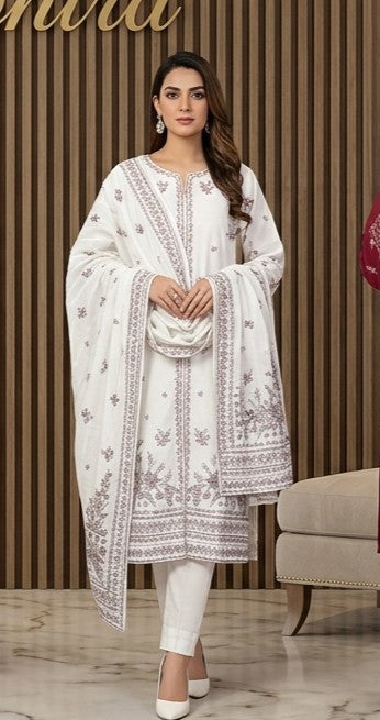Luxury Embroidered 3 Piece Lawn Suit for Women – Premium Stitched Summer Collection